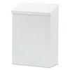 Hospeco Rectangular Prism Trash Can, White, Top Door, Metal ND-1W